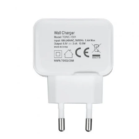 Tooq Cargador de Pared USB 5V 2.4A, 1 Puerto USB, Blanco